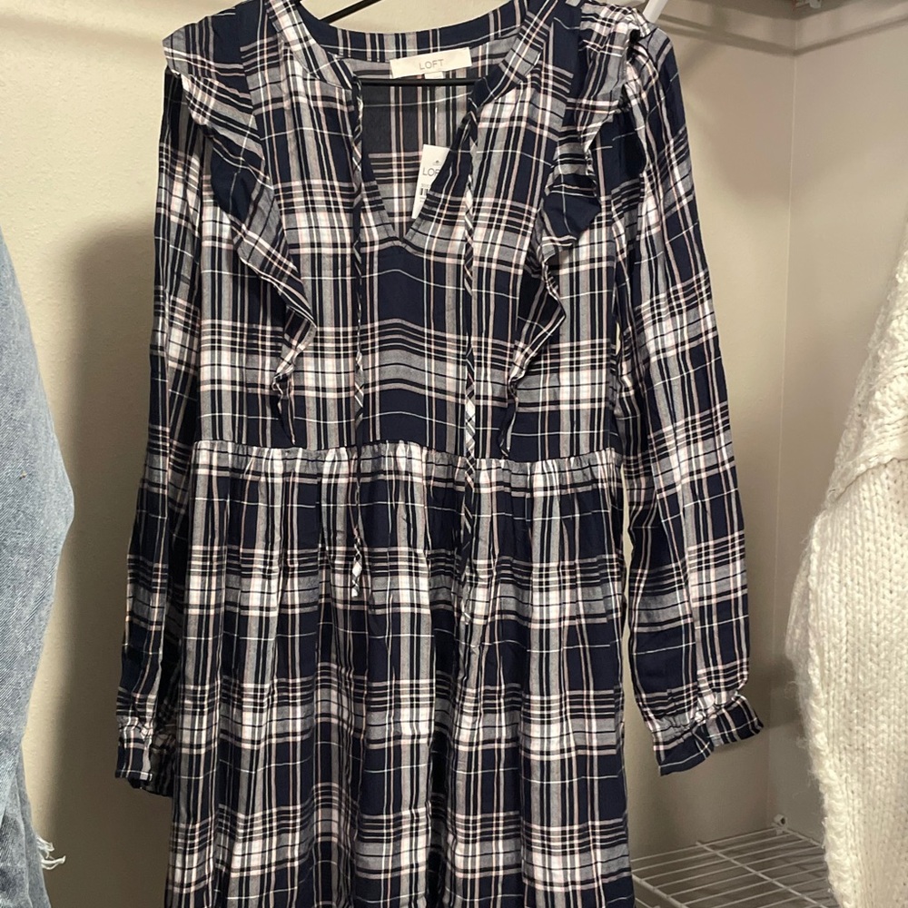 Plaid Long Sleeve Dress
